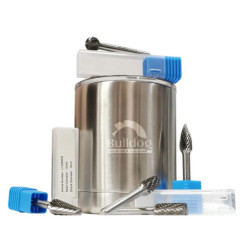 Bur set, 5-piece, in travel...